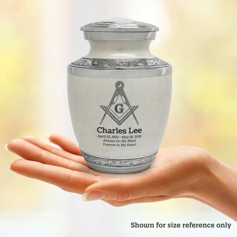 Masonic Sharing Urn - Radiant White
