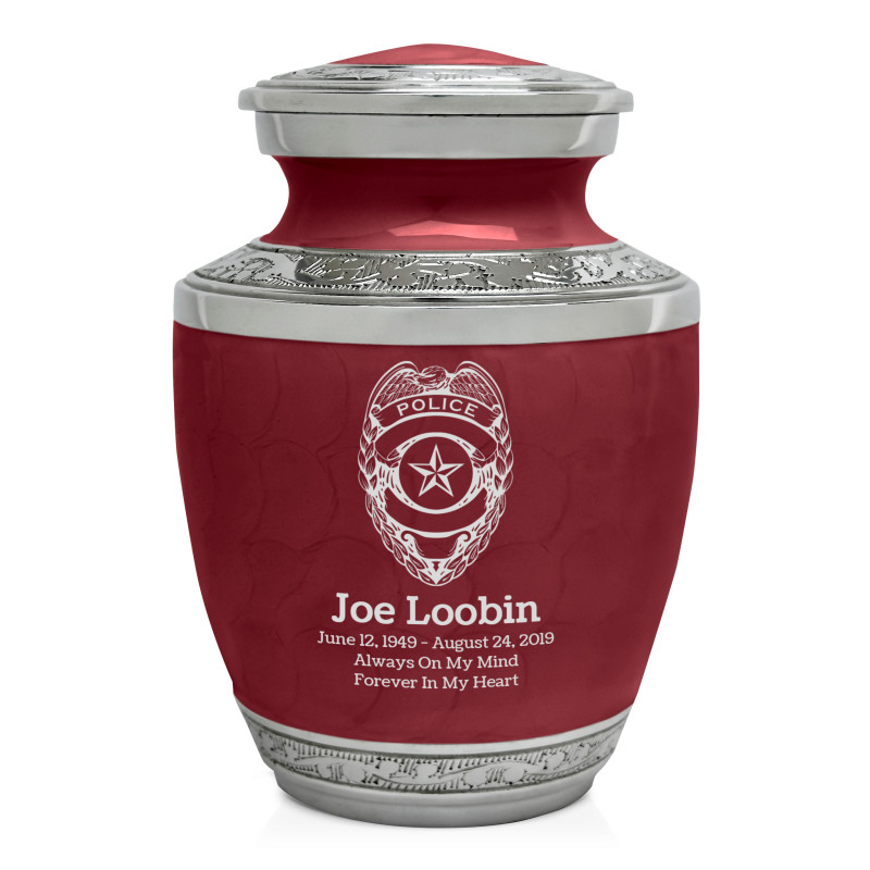 Police Sharing Urn - Rose Red