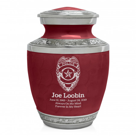 Police Sharing Urn - Rose Red