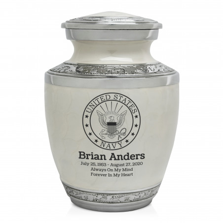 Navy Sharing Urn - Radiant White