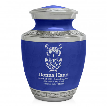 Owl Sharing Urn - Royal Blue