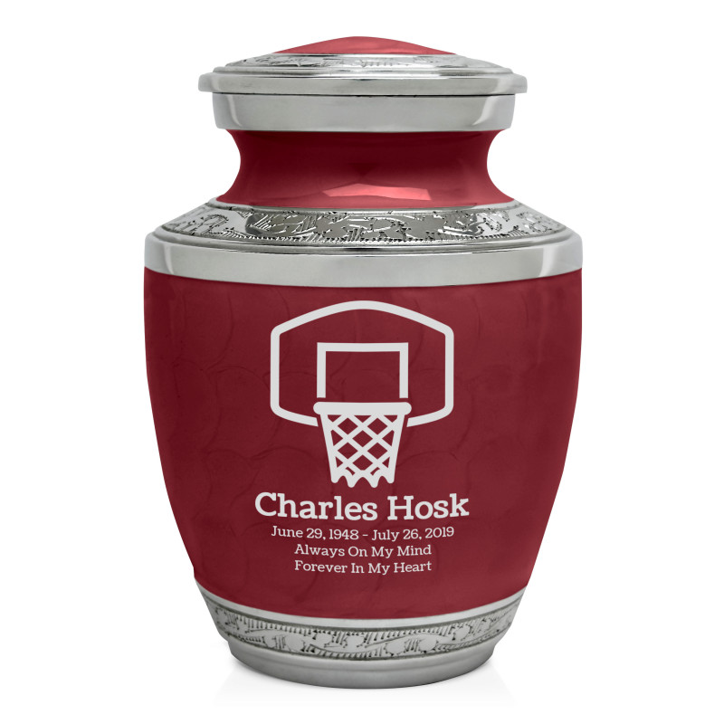 Basketball Hoop Sharing Urn - Rose Red
