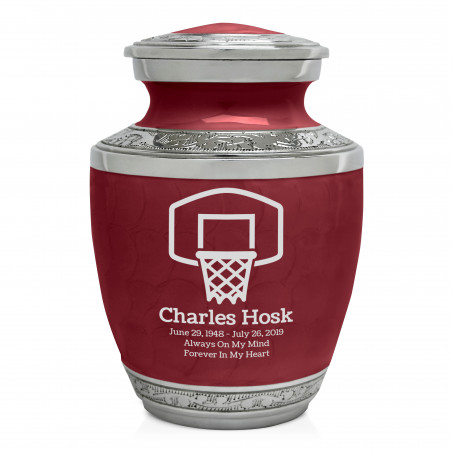 Basketball Hoop Sharing Urn - Rose Red