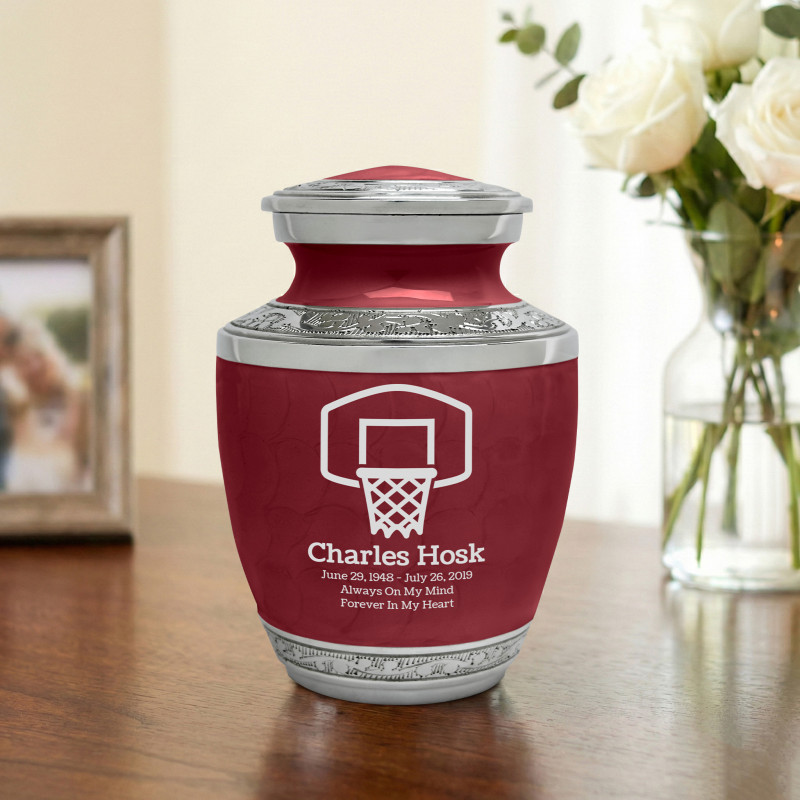 Basketball Hoop Sharing Urn - Rose Red