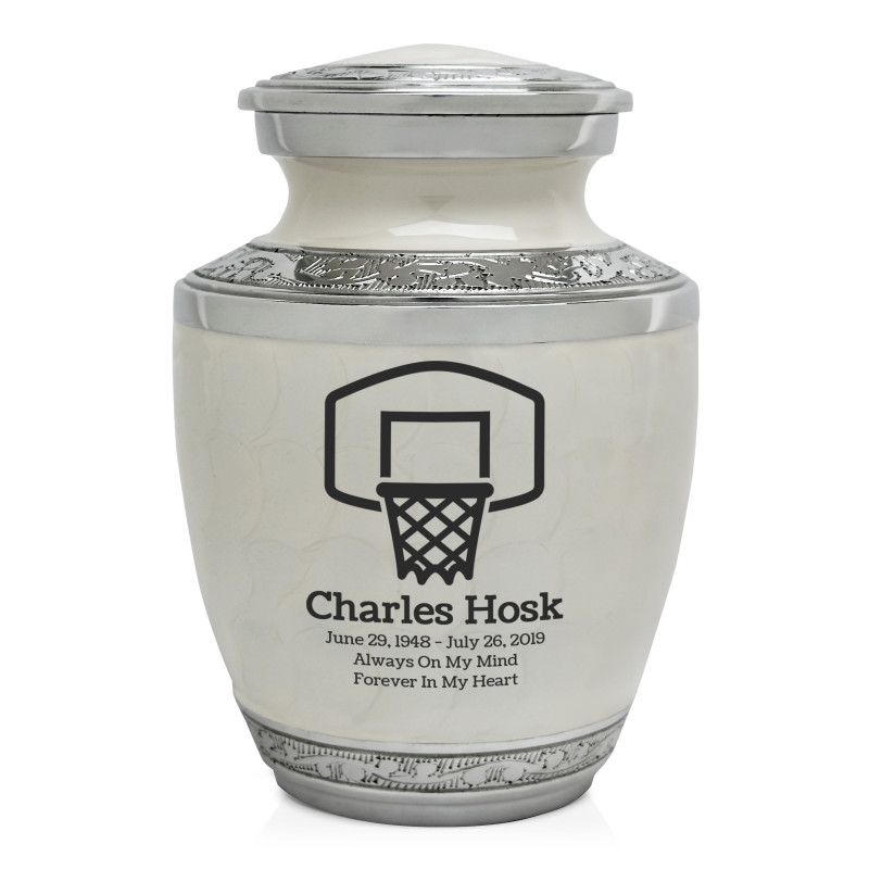 Basketball Hoop Sharing Urn - Radiant White