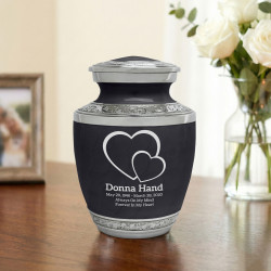 Loving Hearts Sharing Urn - Ebony Black