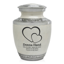 Loving Hearts Sharing Urn - Radiant White