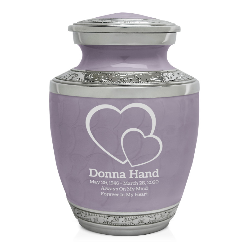 Loving Hearts Sharing Urn - Regal Purple