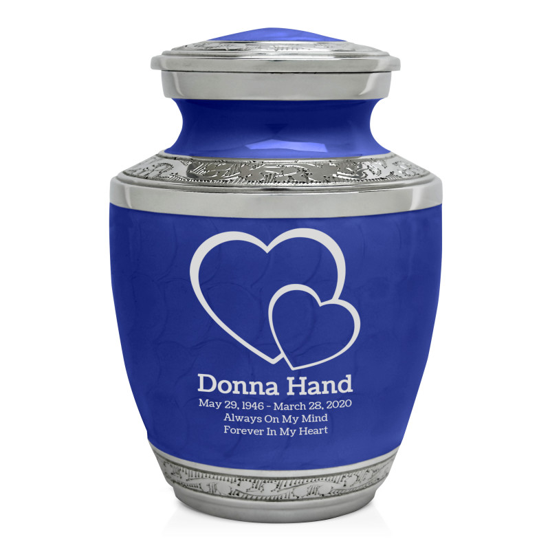 Loving Hearts Sharing Urn - Royal Blue