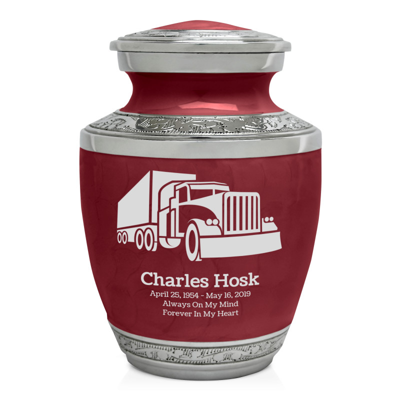 Semi Truck Sharing Urn - Rose Red