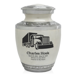 Semi Truck Sharing Urn - Radiant White