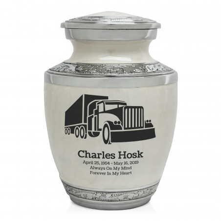 Semi Truck Sharing Urn - Radiant White