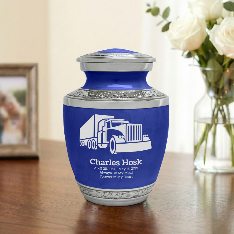Semi Truck Sharing Urn - Royal Blue