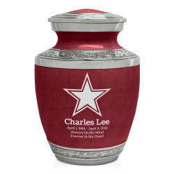 Dallas Star Sharing Urn - Rose Red