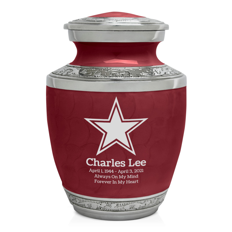Dallas Star Sharing Urn - Rose Red