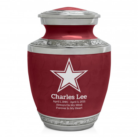 Dallas Star Sharing Urn - Rose Red