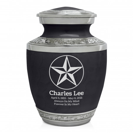 Texas Star Sharing Urn - Ebony Black