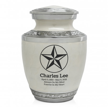 Texas Star Sharing Urn - Radiant White