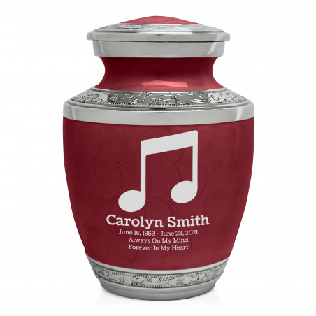 Music Note Sharing Urn - Rose Red