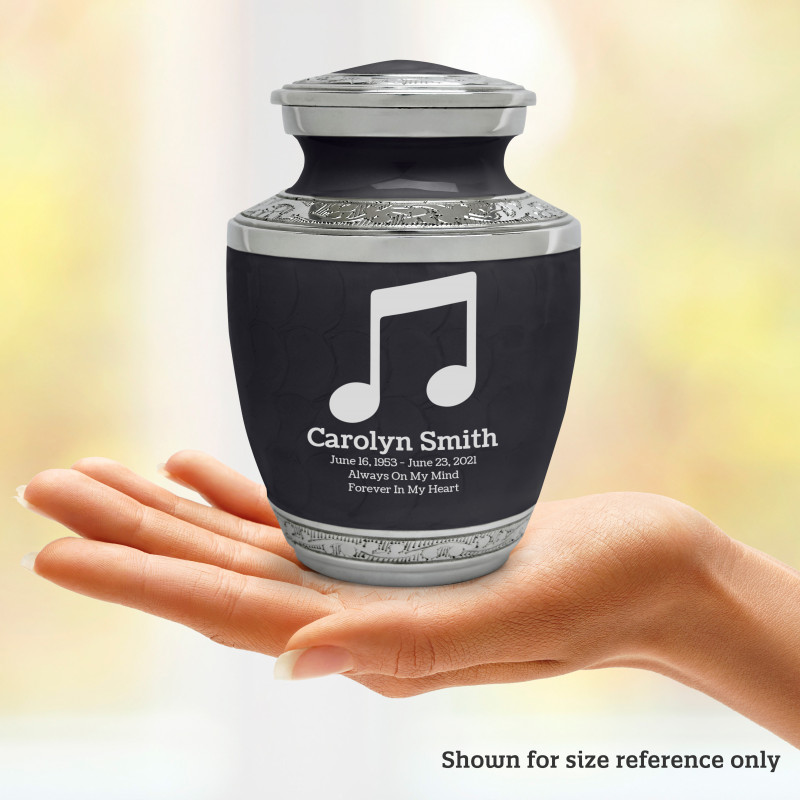 Music Note Sharing Urn - Ebony Black