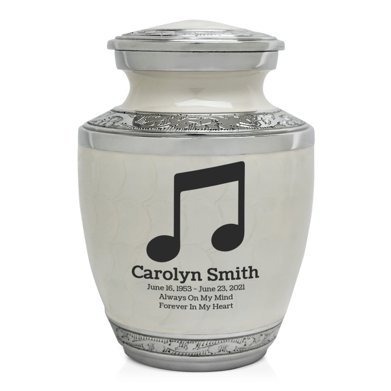 Music Note Sharing Urn - Radiant White