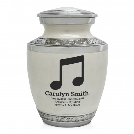 Music Note Sharing Urn - Radiant White