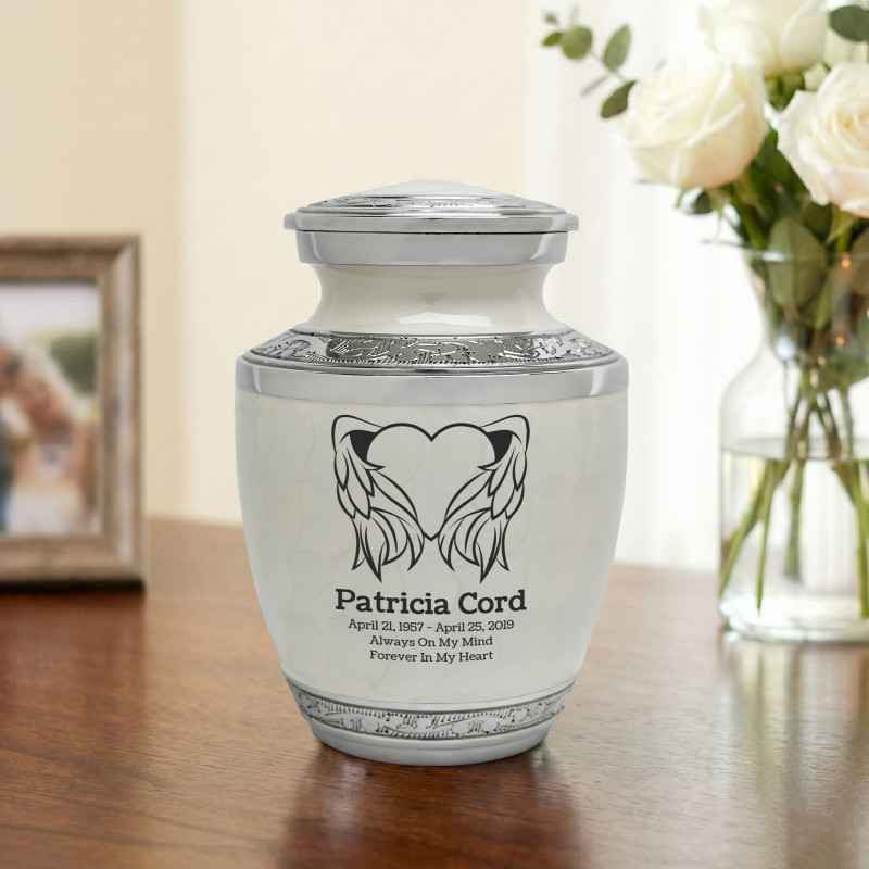 Heart Angel Sharing Urn - Radiant White