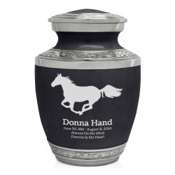 Horse Sharing Urn - Ebony Black