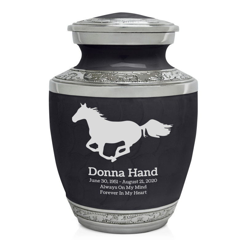 Horse Sharing Urn - Ebony Black