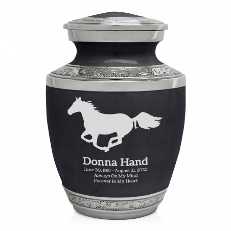 Horse Sharing Urn - Ebony Black