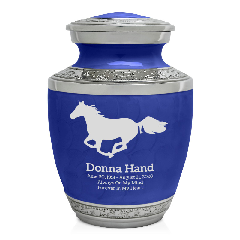 Horse Sharing Urn - Royal Blue