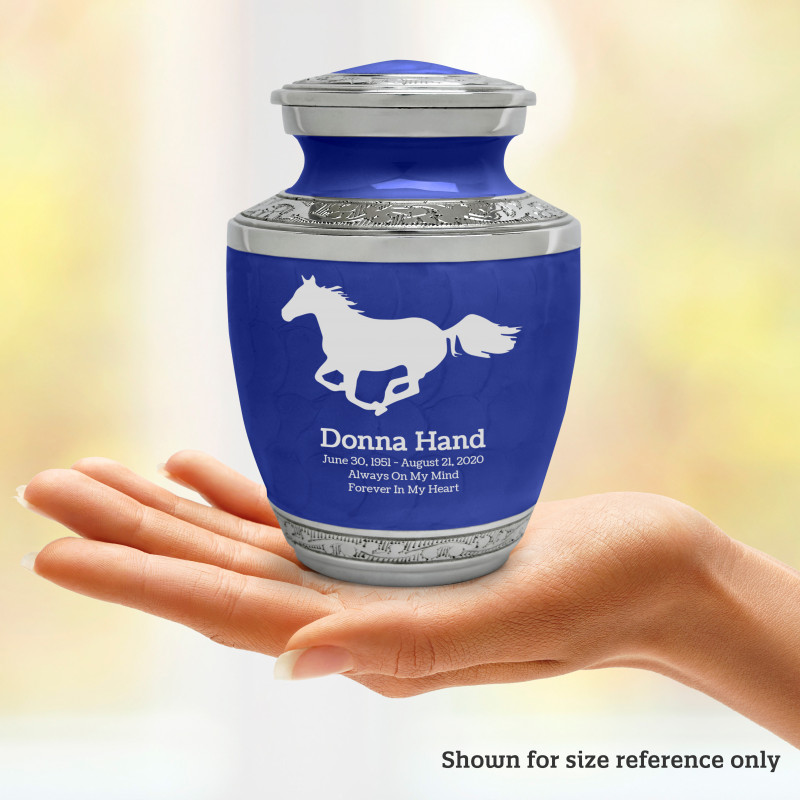 Horse Sharing Urn - Royal Blue