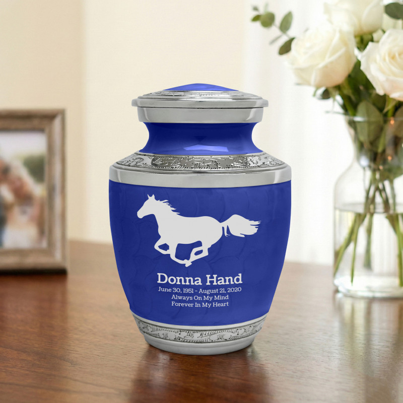 Horse Sharing Urn - Royal Blue