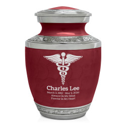 Caduceus Sharing Urn - Rose Red