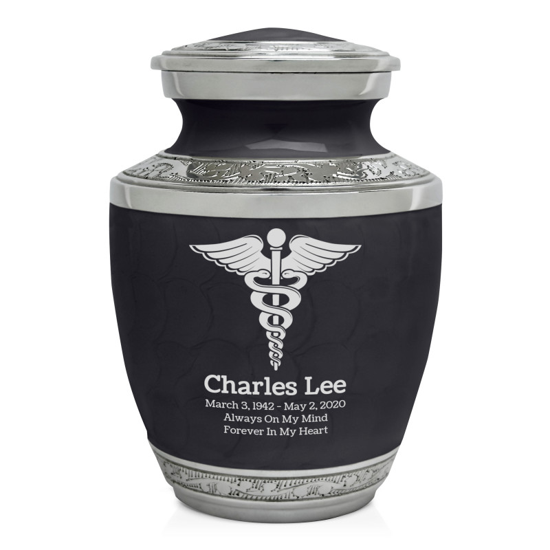 Caduceus Sharing Urn - Ebony Black