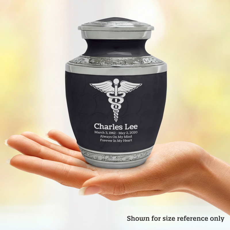 Caduceus Sharing Urn - Ebony Black