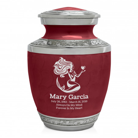 Mermaid Sharing Urn - Rose Red