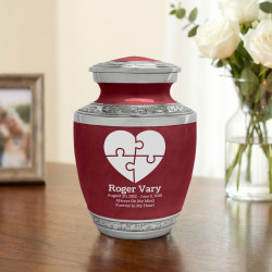 Autism Puzzle Sharing Urn - Rose Red