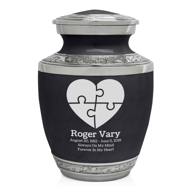 Autism Puzzle Sharing Urn - Ebony Black