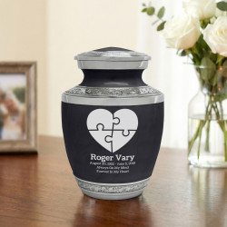 Autism Puzzle Sharing Urn - Ebony Black