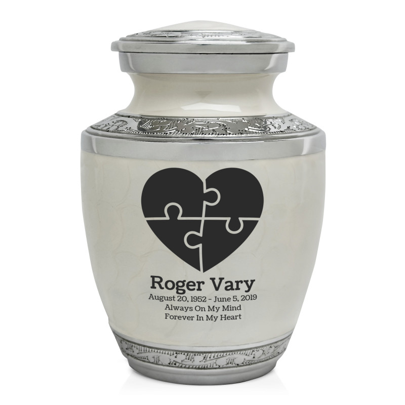 Autism Puzzle Sharing Urn - Radiant White