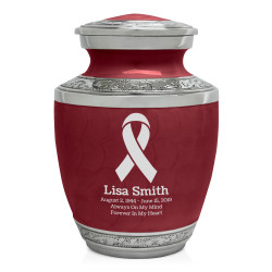Cancer Ribbon Sharing Urn - Rose Red