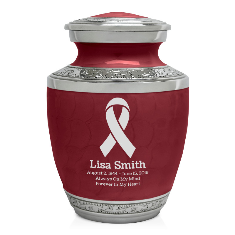 Cancer Ribbon Sharing Urn - Rose Red
