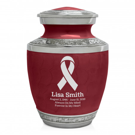 Cancer Ribbon Sharing Urn - Rose Red
