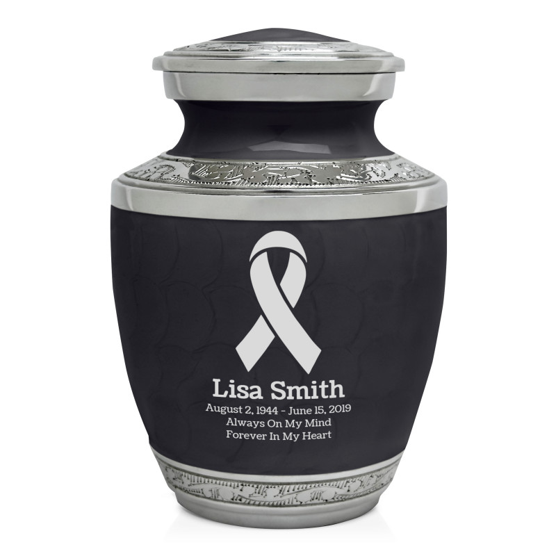 Cancer Ribbon Sharing Urn - Ebony Black