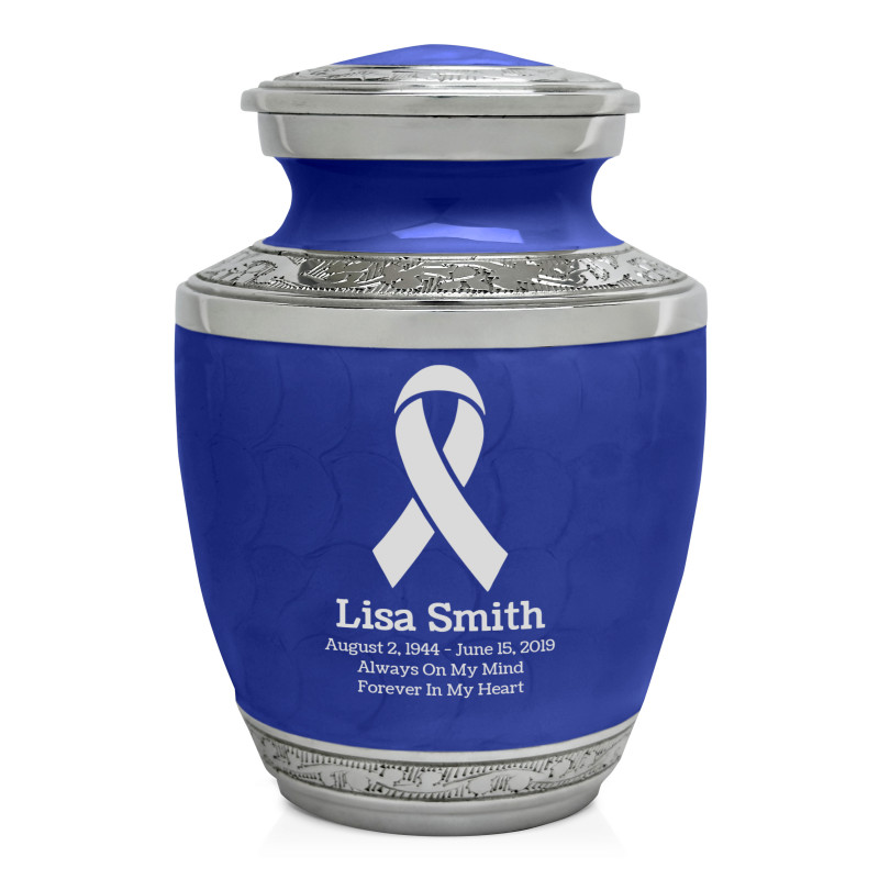 Cancer Ribbon Sharing Urn - Royal Blue