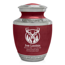 Deer Landscape Sharing Urn - Rose Red