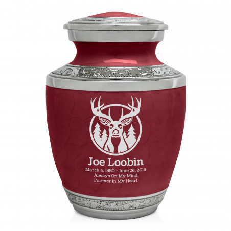 Deer Landscape Sharing Urn - Rose Red