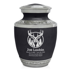 Deer Landscape Sharing Urn - Ebony Black