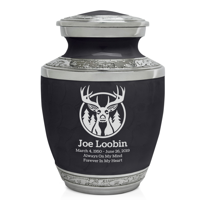 Deer Landscape Sharing Urn - Ebony Black